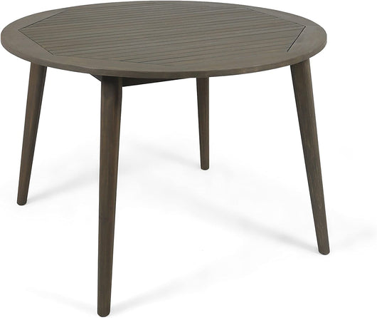 Christopher Knight Home Nick Outdoor Acacia Wood Round Dining Table, Gray Finish!

-Brand new in the box