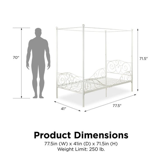 Elm & Oak Metal Canopy Kids Poster Bed, Twin, White!

-Brand new in the box 