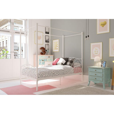 Elm & Oak Metal Canopy Kids Poster Bed, Twin, White!

-Brand new in the box 
