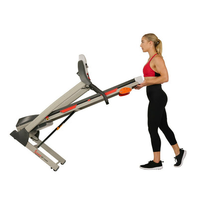 Sunny Health & Fitness Treadmill with Manual Incline, Pulse Sensors, Folding, LCD Monitor for Exercise SF-T4400! 

-New & Assembled but does have some cracked plastics from shipping, photos shown