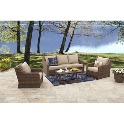 Better Homes and Gardens Hawthorne Park 4-Piece Sofa Conversation Set!

-Brand new, assembled out of the box (SOFA IS MISSING CUSHIONS)

-CLEARANCE ITEM!!! (AUTOMATICALLY 20% OFF AT CHECKOUT!!! - PRICE AFTER 20% = $399)