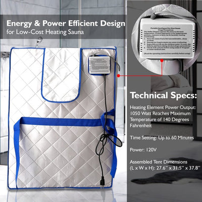 SereneLife Portable Infrared Home Spa 1 Person Steam Sauna with Foot Heating Pad!

-Brand new in the box