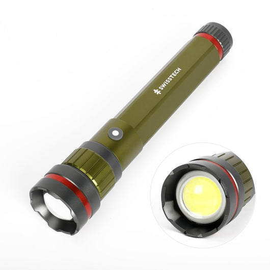 Swiss Tech 6500 Lumen Dual Power Rechargeable LED Flashlight with Charging Bank!

-Brand new in the box 