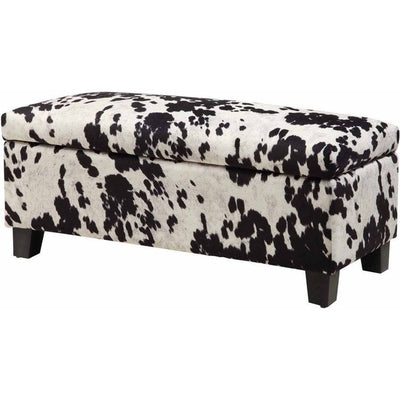 Weston Home Storage & Upholstered Bench, Black Cow!

-Brand new in the box 