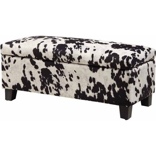 Weston Home Storage & Upholstered Bench, Black Cow!

-Brand new in the box 