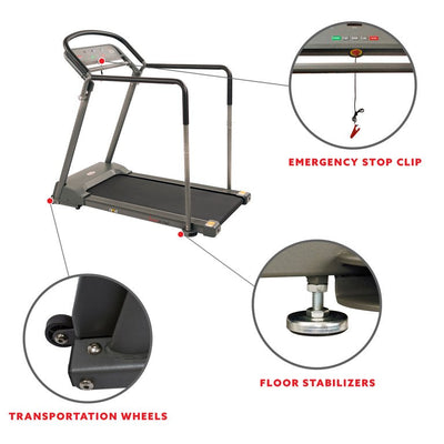 Sunny Health & Fitness Recovery Walking Pad Treadmill Machine, Low Profile Deck, Handrails for Mobility/Balance Support SF-T7857!

-Brand new and assembled, does have very small crack in plastic from shipping, does not affect functionality 
