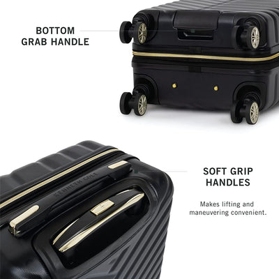 Kenneth Cole Reaction Women's Madison Square Hardside Chevron Expandable Luggage, Black, 2-Piece Set (20" & 28")!

-Brand new out of the box (side is scratched from shipping)