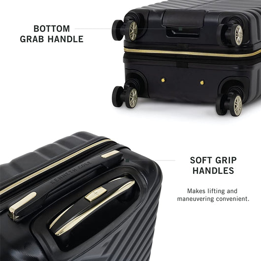 Kenneth Cole Reaction Women's Madison Square Hardside Chevron Expandable Luggage, Black, 2-Piece Set (20" & 28")!

-Brand new out of the box (side is scratched from shipping)