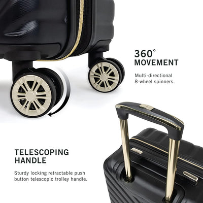 Kenneth Cole Reaction Women's Madison Square Hardside Chevron Expandable Luggage, Black, 2-Piece Set (20" & 28")!

-Brand new out of the box (side is scratched from shipping)