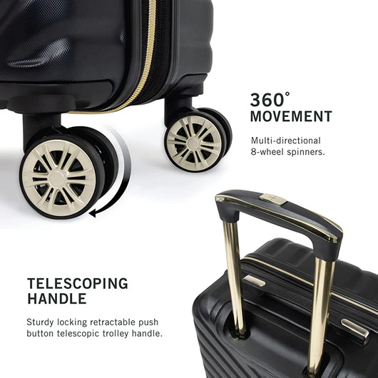 Kenneth Cole Reaction Women's Madison Square Hardside Chevron Expandable Luggage, Black, 2-Piece Set (20" & 28")!

-Brand new out of the box (side is scratched from shipping)