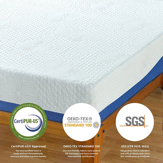 Olee Sleep Aquarius 10-Inch Memory Foam Mattress in Blue, Queen!

-Brand new in the box 