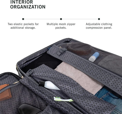 Kenneth Cole Reaction Women's Madison Square Hardside Chevron Expandable Luggage, Black, 2-Piece Set (20" & 28")!

-Brand new out of the box (side is scratched from shipping)