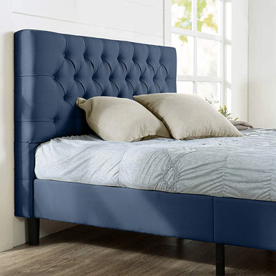 ZINUS Misty Upholstered Platform Bed Frame / Mattress Foundation / Wood Slat Support / No Box Spring Needed / Easy Assembly, Navy, Queen!

-Brand new in the box 