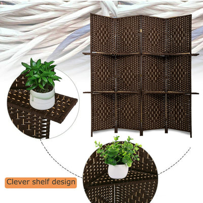 BestMassage 71 inches Room Divider 4 Panel Privacy Screen with Removable Storage Shelves,Brown!

-Brand new out of the box 