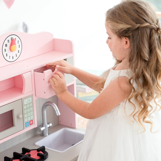 Teamson Kids Little Chef Florence, Kids Pretend Kitchen, Pink/Gray!

-Brand new in the box 