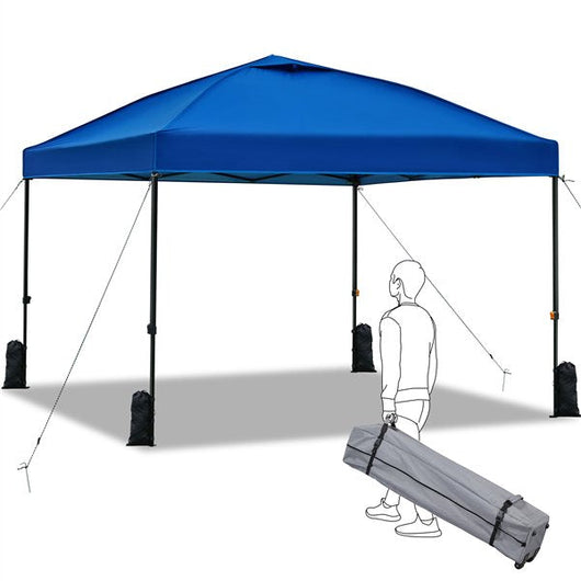 Yaheetech 10''x 10'' Outdoor Pop Up Canopy Instant Tent Adjustable Height Shade Portable Tent with Wheeled Carry Bag Ropes and Stakes,Navy Blue!

-Brand new in the carry Case