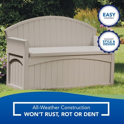 Suncast 50 Gallon Resin Outdoor Deck Storage Bench for Patio, Light Taupe!

-Brand new in the box 