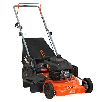 YARDMAX 21 in. 170cc Gas Walk Behind Push Lawn Mower with High Rear Wheels! (USED)

-Used but was tested and works great (Is Missing Bagger & Side Discharge)