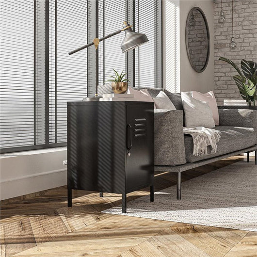 SystemBuild Bonanza Metal Locker End Table in Black!

-Brand new in the box