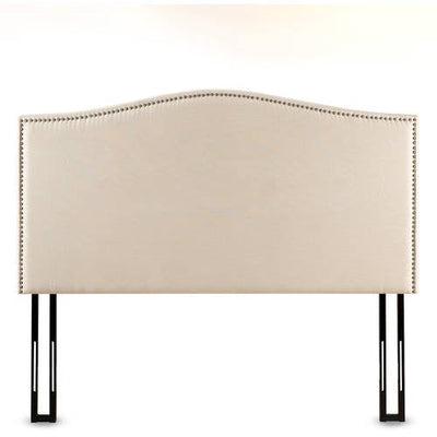 Zinus Nino Upholstered Metal Nailhead Arched Full/Queen Headboard, Taupe!

-Brand new in the box