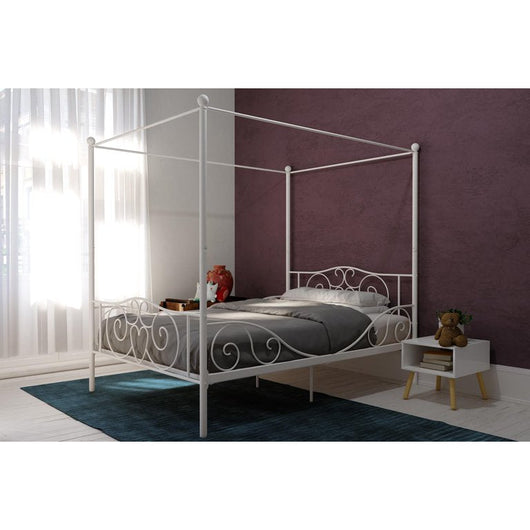 Elm & Oak Metal Canopy Kids Poster Bed, Twin, White!

-Brand new in the box 