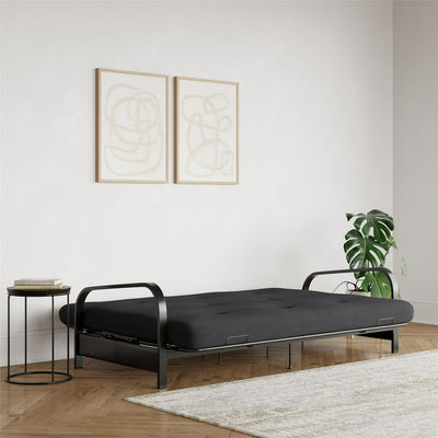 Caddie 6” Thermobonded High Density Polyester Fill Futon Mattress, Full, Black Linen**New in box** (Mattress Only)