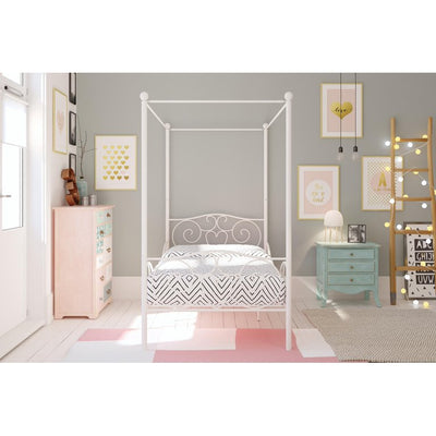 Elm & Oak Metal Canopy Kids Poster Bed, Twin, White!

-Brand new in the box 
