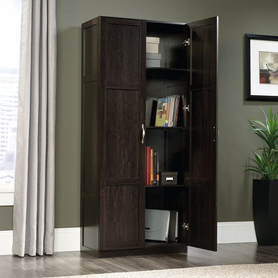 Sauder 419496 Miscellaneous Storage Storage Cabinet, L: 29.61" x W: 16.02" x H: 71.50", Cinnamon Cherry!

-Brand new in the box 