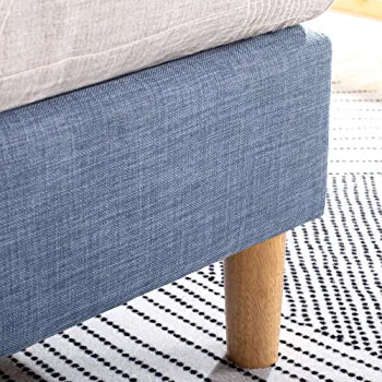 ZINUS Lottie Upholstered Platform Bed Frame / Mattress Foundation / Wood Slat Support / No Box Spring Needed / Easy Assembly, Blue Slate, Queen!

-Brand new in the box 