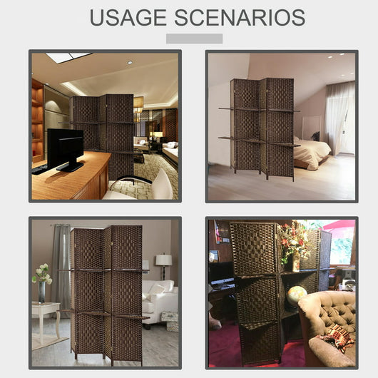 BestMassage 71 inches Room Divider 4 Panel Privacy Screen with Removable Storage Shelves,Brown!

-Brand new out of the box 