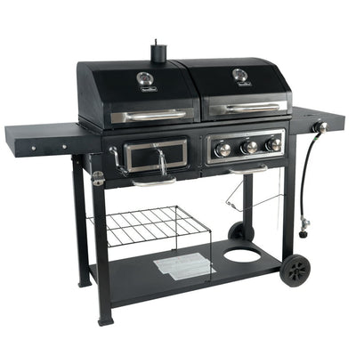 RevoAce Dual Fuel Gas & Charcoal Combo Grill, Black with Stainless! (BRAND NEW IN THE BOX)