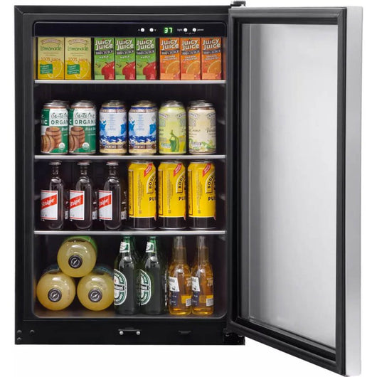 Frigidaire FFBC4622QS 22 Freestanding Beverage Center with 138 Can Capacity 4.6 cu. ft. Capacity 3 Adjustable Glass Shelves and Lock in Stainless Steel!

-Brand new out of the box, but does have two minor indents from shipping on two corners, photos shown