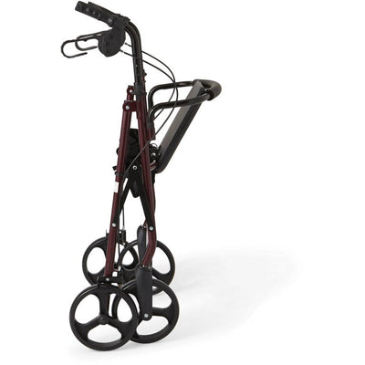 Medline Strong Steel Rollator, Folding Rolling Walker, 8" Wheels, 350lb Weight Capacity, Red Frame!

-Brand new and assembled
