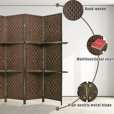 BestMassage 71 inches Room Divider 4 Panel Privacy Screen with Removable Storage Shelves,Brown!

-Brand new out of the box 