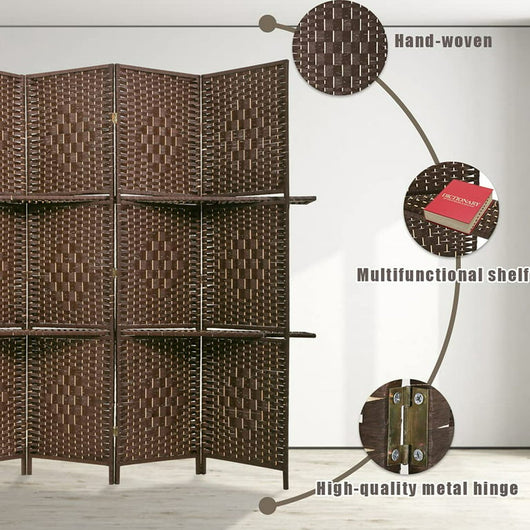 BestMassage 71 inches Room Divider 4 Panel Privacy Screen with Removable Storage Shelves,Brown!

-Brand new out of the box 