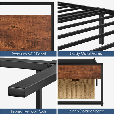 Yaheetech Rustic Metal Platform Bed, Full Size, Mahogany!

-Brand new in the box 