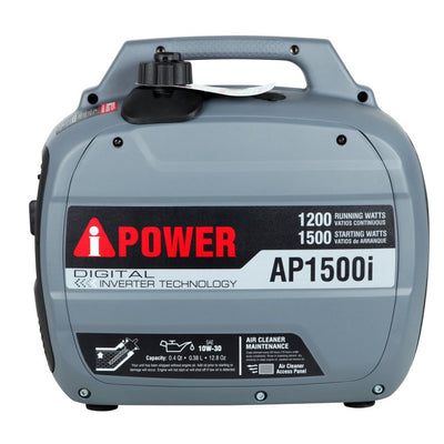 A-iPower AP1500i 1500W Enclosed Digital Inverter Generator in Gray!

-Brand new in the box 