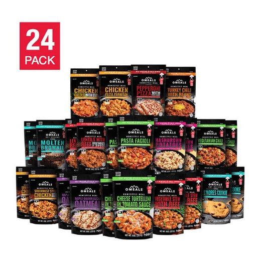 OMEALS Self Heating Emergency / Portable Meals 24-pack Assortment!

-Brand new in the box 