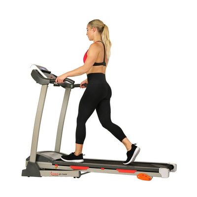 Sunny Health & Fitness Treadmill with Manual Incline, Pulse Sensors, Folding, LCD Monitor for Exercise SF-T4400! 

-New & Assembled but does have some cracked plastics from shipping, photos shown