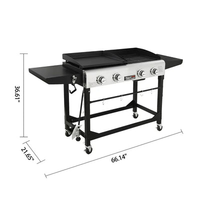 Royal Gourmet GD401 4-Burner Portable Flat Top Gas Grill and Griddle Combo with Folding Legs!

-Brand new in the box