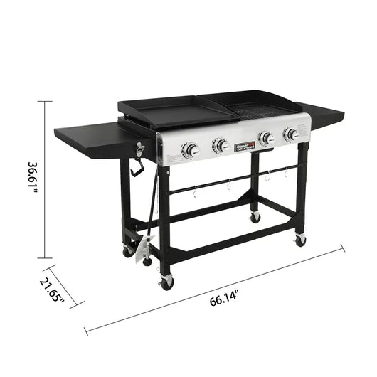 Royal Gourmet GD401 4-Burner Portable Flat Top Gas Grill and Griddle Combo with Folding Legs!

-Brand new in the box