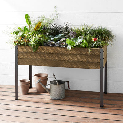 47” Rustic Elevated Planter With Self-Watering Baseboards!

-Brand new in the box 