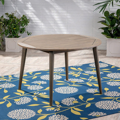 Christopher Knight Home Nick Outdoor Acacia Wood Round Dining Table, Gray Finish!

-Brand new in the box