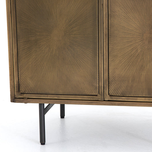 Sunburst Cabinet Nightstand in Aged - Brass!

-Brand new out of the box 