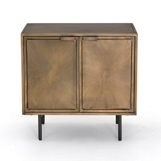 Sunburst Cabinet Nightstand in Aged - Brass!

-Brand new out of the box 