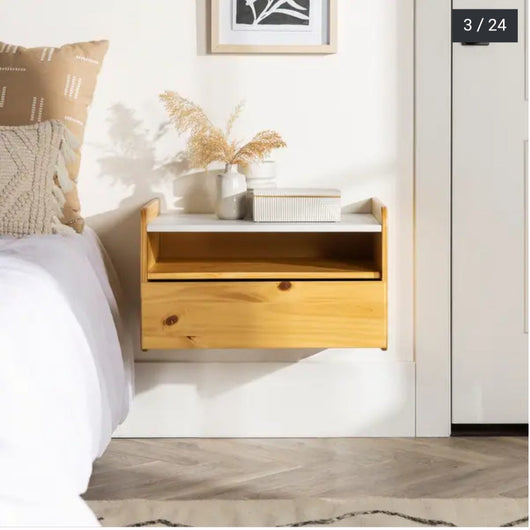 Solid Wood Floating Nightstand