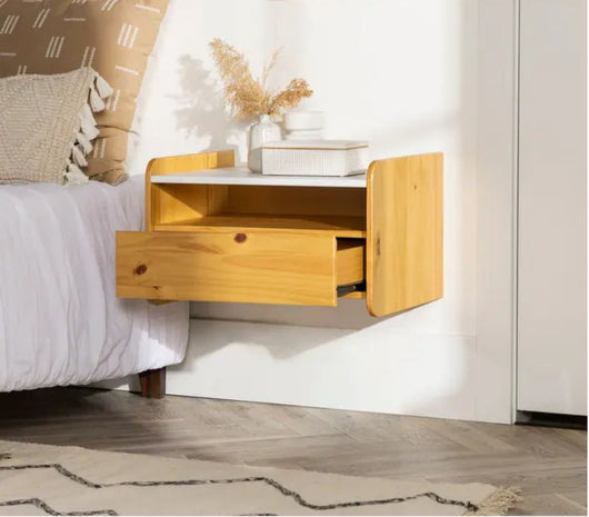 Solid Wood Floating Nightstand