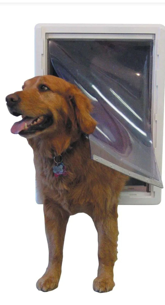 Ideal Pet 9.75 in. x 17 in. Large Ruff Weather Frame with Dual Flaps Dog and Pet Door!

-Brand new in the box 
