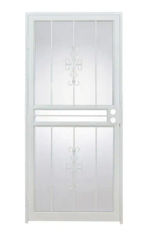 Grisham 28 in. x 80 in. 501 Series Genesis Steel White Prehung Security Door!

-Brand new in the box (Does not come with assembly hardware)