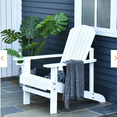 Outsunny 38.25 in. W x 28.5 in. D x 36.5 in. H White Wood Adirondack Armchair!

-Brand new in the box (White - One Chair Only)